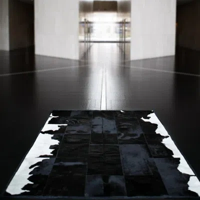Art Hide Abstract Cowhide Black/white Indoor / Outdoor Area Rug In Black;white