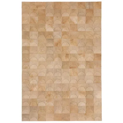 Pre-owned Art Hide Alluring Customizable Sol Biscotti Cowhide Area Floor Rug Small In Sand