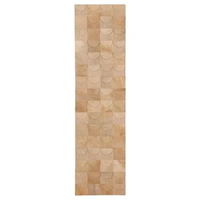 Pre-owned Art Hide Alluring Customizable Sol Biscotti Cowhide Runner X-large In Sand