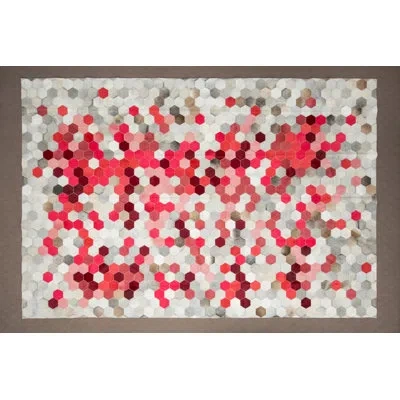 Art Hide Angulo Geometric Flatweave Cowhide Pink/gray Area Rug In Pink;gray