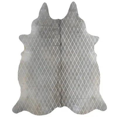 Art Hide Arlequin Cowhide 5'3" X 5'9" Silver Area Rug