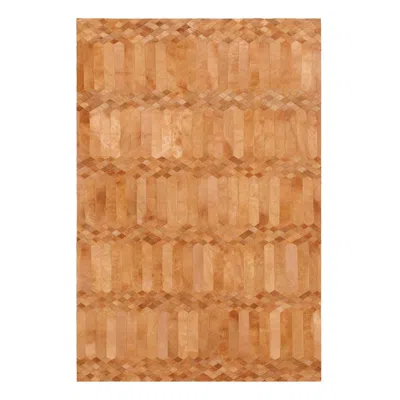 Pre-owned Art Hide Art Deco Inspired Customizable Largo Cognac Cowhide Area Floor Rug Xx-large In Orange