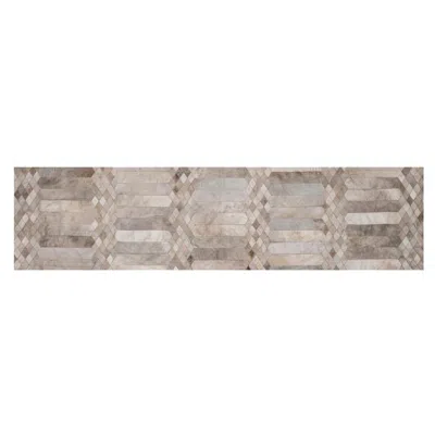Pre-owned Art Hide Art Deco Inspired Customizable Largo Quarry Cowhide Runner Small In Brown