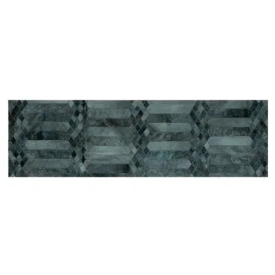 Pre-owned Art Hide Art Deco Inspired Customizable Largo Teal Cowhide Runner Small In Green