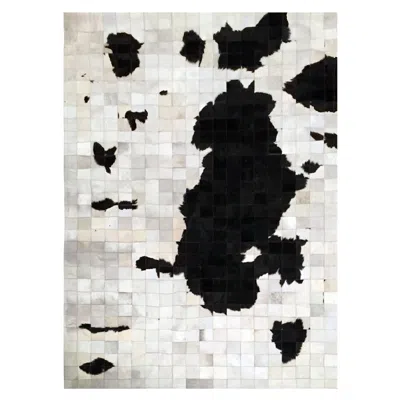 Pre-owned Art Hide Black And White Fun, Customizable Dalmata Cowhide Area Floor Rug Larg