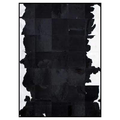Pre-owned Art Hide Black And White Luxurious Customizable El Gordo Cowhide Area Floor Rug Large