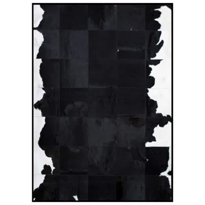 Pre-owned Art Hide Black And White Luxurious Customizable El Gordo Cowhide Area Floor Rug Small
