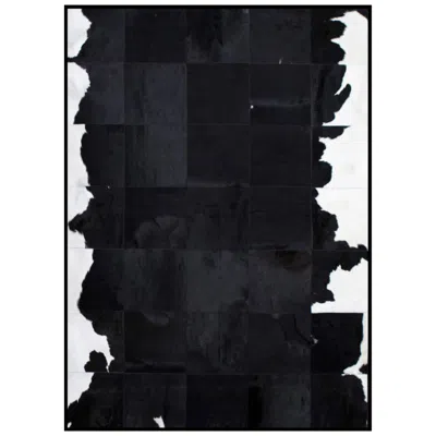 Pre-owned Art Hide Black And White Luxurious Customizable El Gordo Cowhide Area Floor Rug Xx-large