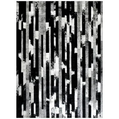 Pre-owned Art Hide Black, Speckled And Gray Customizable Cojonudo Cowhide Area Floor Rug Small