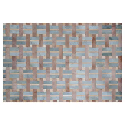 Pre-owned Art Hide Bold Geometric Design In Powder Blue Cestino Rug Rectangle Small