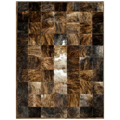 Pre-owned Art Hide Brown And Black Versatile Customizable Desnudo Cowhide Area Floor Rug Small