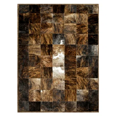 Pre-owned Art Hide Brown And Black Versatile Desnudo Cowhide Area Floor Rug Large