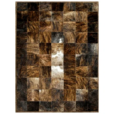 Pre-owned Art Hide Brown And Black Versatile Desnudo Cowhide Area Floor Rug X-large