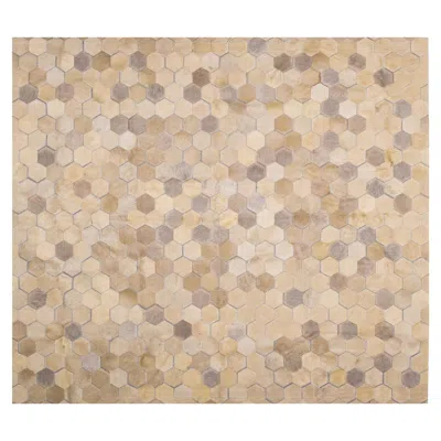 Pre-owned Art Hide Cream Customizable Angulo Cowhide Area Floor Rug Large In White