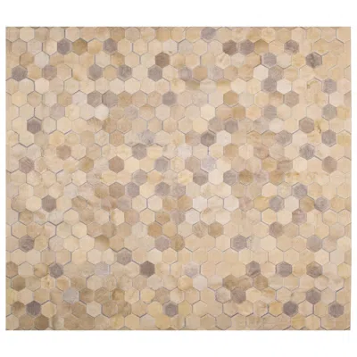Pre-owned Art Hide Cream Customizable Angulo Cowhide Area Floor Rug Small In White