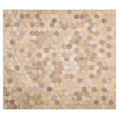 Pre-owned Art Hide Cream Customizable Angulo Cowhide Area Floor Rug Xx-large In White