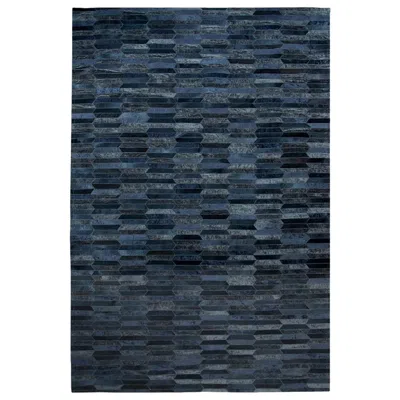 Pre-owned Art Hide Dark Gray Olio Customizable Cowhide And Viscose Area Floor Rug Large
