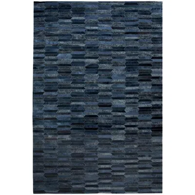 Pre-owned Art Hide Dark Gray Olio Customizable Cowhide & Viscose Area Floor Rug Small
