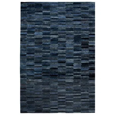 Pre-owned Art Hide Dark Gray Olio Customizable Cowhide And Viscose Area Floor Rug Xx-large