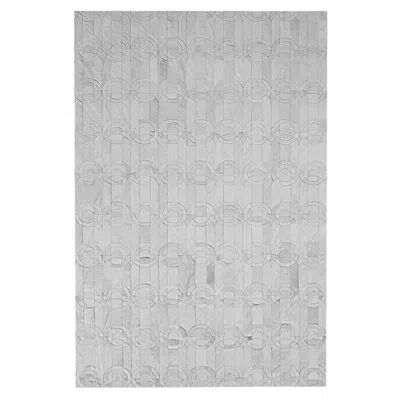 Pre-owned Art Hide Decadent New Customizable Curvo Cream Cowhide Area Floor Rug Xlarge In White