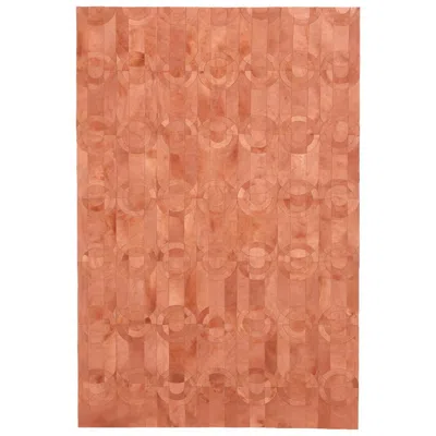 Pre-owned Art Hide Decadent New Customizable Curvo Shrimp Cowhide Area Floor Rug Large In Orange