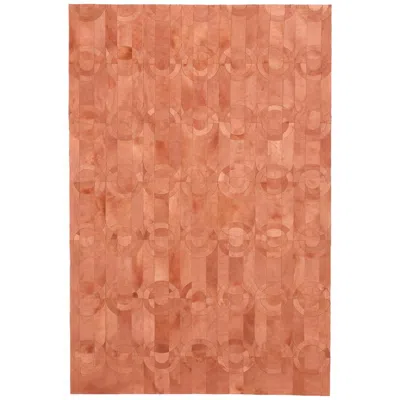 Pre-owned Art Hide Decadent New Customizable Curvo Shrimp Cowhide Area Floor Rug X-large In Orange