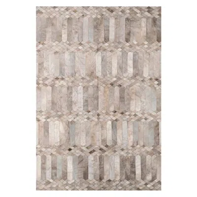 Pre-owned Art Hide Dyed Gray Silver Art Deco Customizable Largo Cowhide Area Floor Rug Large
