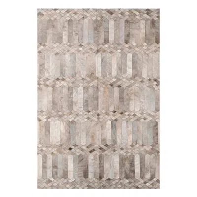 Pre-owned Art Hide Dyed Gray Silver Art Deco Customizable Largo Cowhide Area Floor Rug Xx-large