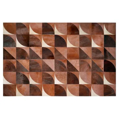 Pre-owned Art Hide Electric Dance Of Colour Circo Terracotta Customizable Rug Rectangle In Xxlarge In Brown