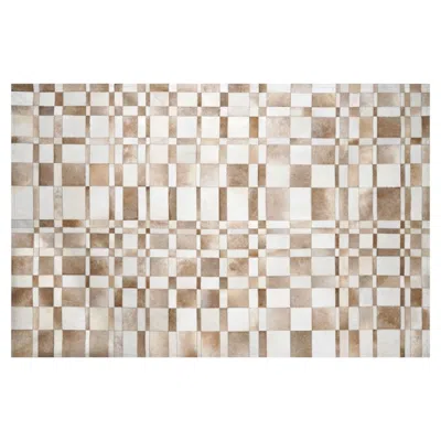 Pre-owned Art Hide Electric Geometry In Motion Visiona Caramel Customizable Rectangle In Xlarge In Brown