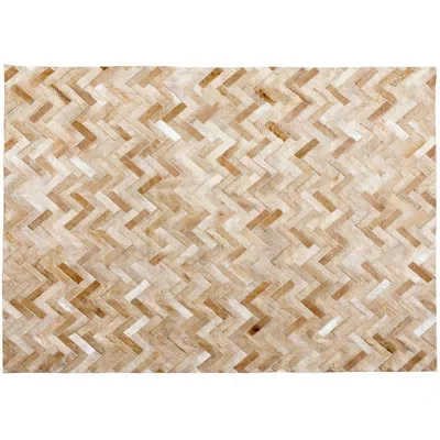 Art Hide Espina Rectangle 6'6" X 9'8" Cowhide Geometric Area Rug In Caramel