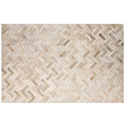 Art Hide Estrella Cowhide Geometric Area Rug In Cream
