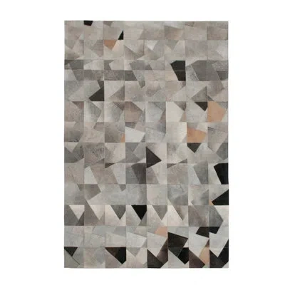 Art Hide Faceta Rectangle 5'7" X 7'10" Cowhide Abstract Area Rug In Gray/brown In Brown;gray
