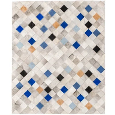 Art Hide Falling Squares Rug In Blue