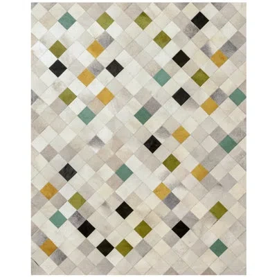 Art Hide Falling Squares Rug In Green