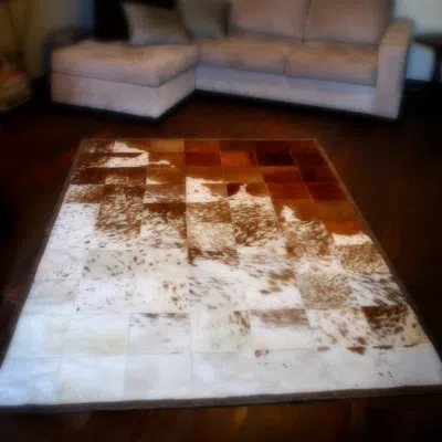 Art Hide Gaucho Cowhide Area Rug In Brown;cream