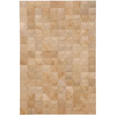 Art Hide Geometric Cowhide Biscotti Area Rug