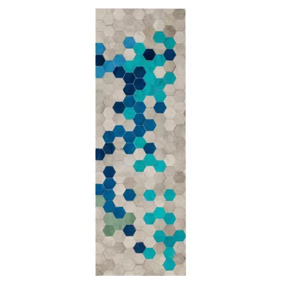 Pre-owned Art Hide Gray Blue And Green Customizable Angulo Blue Runner Medium