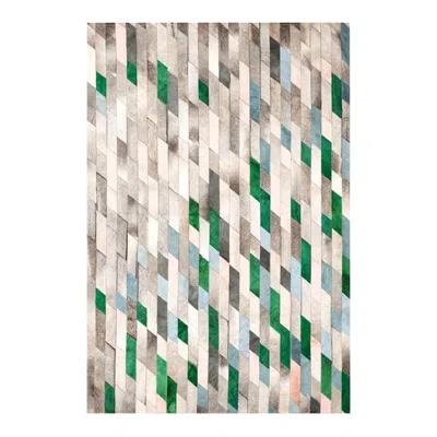 Pre-owned Art Hide Gray Green Blue And Light Pink Customizable Astila Cowhide Area Floor Rug Xxl