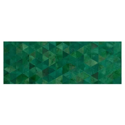 Pre-owned Art Hide Jewel Green Customizable Trilogia Cowhide Runner X-large