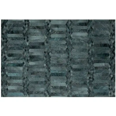 Art Hide Largo Geometric Nylon Teal Area Rug