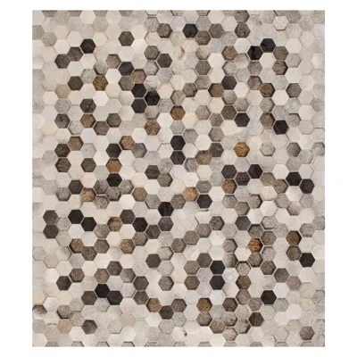 Pre-owned Art Hide Light Gray And Dark Gray Customizable Angulo Cowhide Area Floor Rug Large