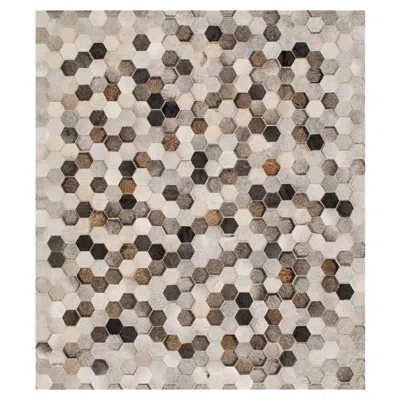 Pre-owned Art Hide Light Gray And Dark Gray Customizable Angulo Cowhide Area Floor Rug Medium