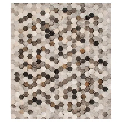 Pre-owned Art Hide Light Gray And Dark Gray Customizable Angulo Cowhide Area Floor Rug Xx-large