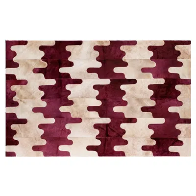 Pre-owned Art Hide Modern, Wavy, Customizable Purple, Caramel Divina Rug Large