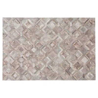 Pre-owned Art Hide Muted Dyed Grey Customizable Mosaica Lilac Ash Cowhide Rug Rectangle Xx-large In Gray