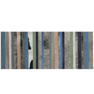 Art Hide Nueva Raya Striped Machine Made Cowhide Area Rug In Gray/pink/tan In Pink;tan;gray