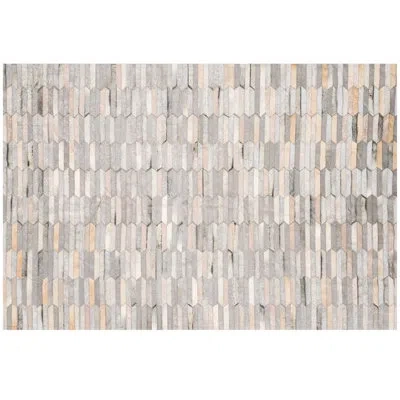 Art Hide Olio Geometric Cowhide Gray/taupe Area Rug In Gray,taupe