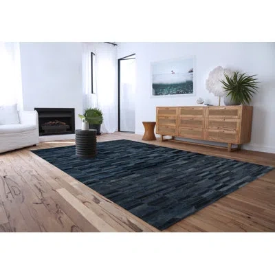 Art Hide Olio Machine Made Cowhide Area Rug In Charcoal