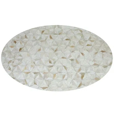 Art Hide One-of-a-kind Oval  Cowhide Area Rug In Cream